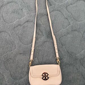 Tory Burch Cream Crossbody Bag with Logo Accent